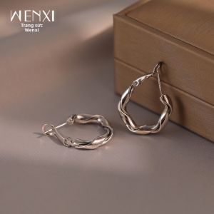 WENXI | Những Cặp Bông Tai Vàng Uốn Vintage Nhẹ Nhàng Cảm Giác Sang Trọng