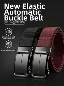 GUOQI | Automatic Buckle Elastic Nylon Canvas Belt