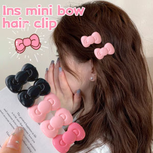 2PCS Kawaii Sanrio Bow Hairpin Hello Kittys Hair Accessories Cute Girl Heart Side Clip Bangs Temperament Jewelry Gift Sanrio Hairpin