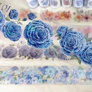 Dark Floral Laser Iridescent DIY Decorative Tape