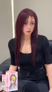 KOKIRA สีย้อมผม สีแดงน้ำตาล(100ml ยาย้อมผม+100ml ไฮโดรเจน+8ml เซรั่มบำรุงผม)ย้อมผม