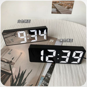 Strong Wakeup Digital Display LED Clock Minimalist Ins Style Mirror Surface Desktop Alarm Clock for Students And Children