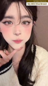 PINKINSOFTLENS My Mini Elsa By PinkinPlus Brown Coklat Softlen Cosplay Normal -0.00 Minus -6.50 1 Pasang Lensa Kontak Warna Diameter 14mm Lensa Kontak softlen Soft Lens Murah