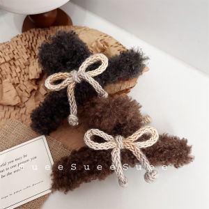 Kẹp Tóc Cá Mập Màu Nâu Xoăn Tua Rua Phong Cách Hàn Quốc Kẹp Tóc Đuôi Ngựa Thắt Nút Bướm Phụ Kiện Tóc Thời Trang Mới Về