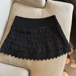 GUZILIAN | Ballet Style Multi-layer Ruffled Hem Short Skirt