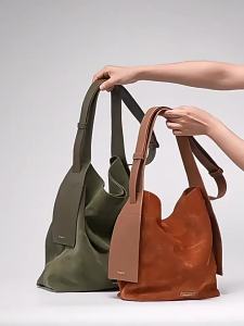 songmon ใต้ภูเขากระเป๋าโท้ทหนังนิ่มแบบห้อยหูกระเป๋าสะพายไหล่สะพายข้างกระเป๋าทรงจีบสำหรับเดินทางขี้เกียจกระเป๋าใบใหญ่