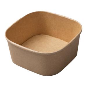 Disposable Lunch Box Brown Packing Paper Fruit Salad Bowl Takeaway Fast Food Packing Box Square Picnic Box Thickened Bento