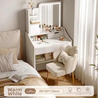 Compact Bedroom Modern Dressing Table Bedside Cabinet Integrated