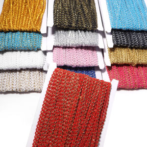 25yards/lot 5mm Colorful Wave Metallic Yarn Thread Lace Handmade Sewing Thread For DIY Crafts Clothes Lace Decoration