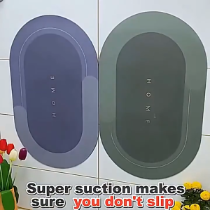 ZH265 Grey Bathroom Floor Mat Absorbent Quick-drying Anti-slip Household Carpet Entrance Door Mat for Safe Dry Bathrooms