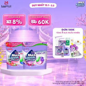 Combo 2 Túi Viên Giặt Xả MaxKleen Hương Huyền Diệu + Hương Ngày Thư Thái (34 viên/túi)