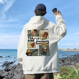 Áo Nỉ Nam Dáng Rộng Phong Cách Mỹ Mùa Xuân Thu Mới Về Áo Khoác Dài Tay Thời Trang Hong Kong Phong Cách Áo Nỉ Thường Ngày Cotton Polyester