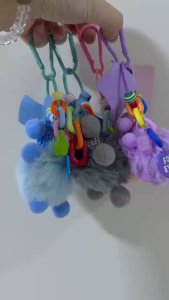 New cute Plush toy chrysanthemum keychain wallet charm bag charm wallet pendant available in multiple colors Cute cartoon plush keychain pendant creative bag charm small gift doll keychain