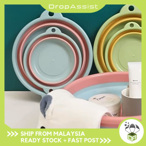 DROPASSIST 2090 Foldable Collapsible Washbasin Bucket Household Hangable Basin Besen Lipat