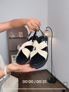 Sandal Nữ Quai Xoắn NơDép Quai Hậu Đế Bệt Quai Xoắn Hàng QCC cao cấp