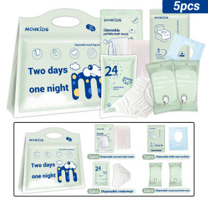 1 pack of two-day and one-night disposable bath towels washcloths underwear sets travel portable daily necessities.