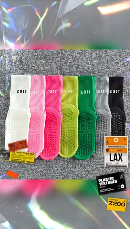Non-Slip Yoga Socks with Better Grip More Balance More Available in a variety of colors.