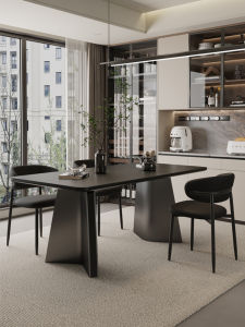 Modern Minimalist Italian Style Rectangular Dining Table Small Household Rock Board Luxury Living Room Table New 2025