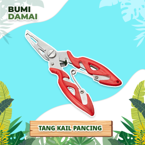 Bumi Damai Tang Gunting Pemotong Kail Pancing Stainless Steel Fishing Hook Remover Penjepit Mulut Ikan Pegangan Besi