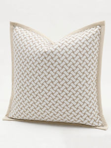 Phong Cách Scandinavia Pháp Sang Trọng Nhẹ Nhàng Màu Trắng Kem Họa Tiết Kẻ Caro Cho Ghế Sofa Phòng Khách Và Phòng Ngủ