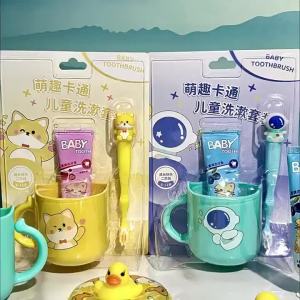 3PCS/set Toothbrush Kids Baby Kit Dental Set Care Toothbrush Toothpaste Cups Set