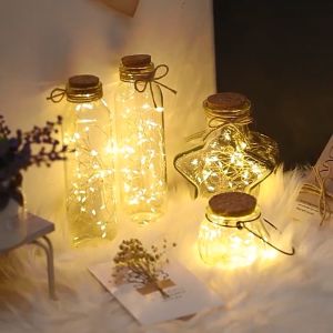 1M LED Fairy String Lights Copper Wire Starry String Light Strip Lamp Holiday Lighting Room Party Decoration/5 PCS
