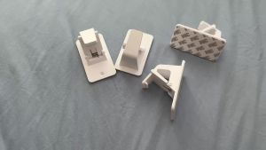 2/4pcs No Drill Curtain Rod Brackets Adjustables Curtain Rod Hooks Self Adhesive Window Rod Holders for Bathroom Bedroom Kitchen