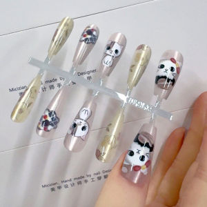 Handmade Cat Eye Nail Tips Pure New Wearable Nail Art False Nails Stick on Nail Tips Beauty Tools from China by Yuan Ning Qi