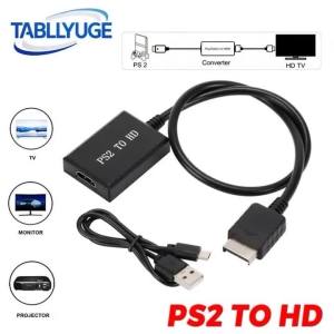 TABLLYUGE PS2 to HDMI-compatibale Audio Video Converter Adapter With USB Power Cable For HDTV PC Full HD PS2 to HD Cable Adapter