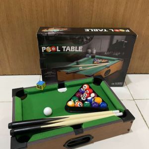 Mainan Billiard Pool Table Kayu Ukuran Besar 58Cm Real Murah