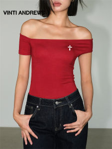 Red One-Shoulder Crossback Crop Top