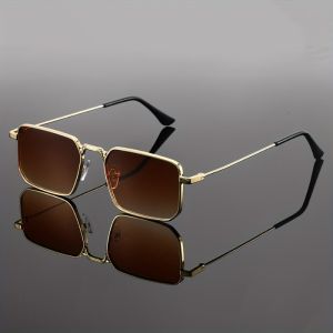 Retro Rectangular Mens Fashion Sunglasses Suitable for Daily Casual Street Photography Parties and Everyday Use