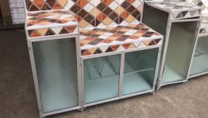 Rak Kompor Kaca Aluminium Undak 3 Pintu VIV