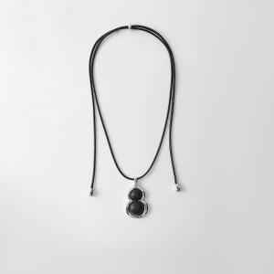 Black Gourd Pendant Necklace Womens Long New 2025 Fashion High-End Lightweight Luxury Sweater Chain Accessory Original Design