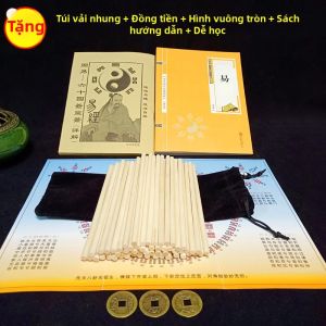 Công Cụ Học Bói Toán Cây Phong Gỗ Trúc Bộ Dụng Cụ Bói Toán