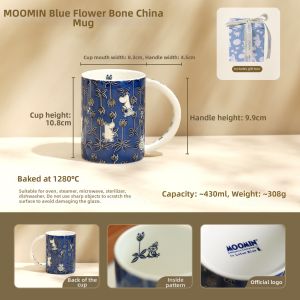 LOTUS BLUE | Moomin Patterned Bone China Mug
