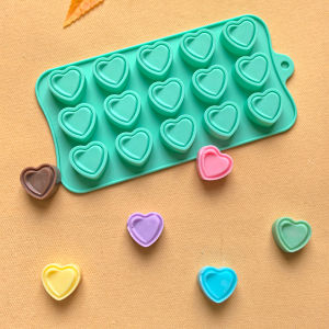 1pc 15 hole double heart-shaped silicone mold DIY candy chocolate cake decoration plugin kitchen baking mold