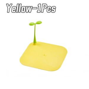 10Pcs Non-slip Dirt Resistant Close Fit Drain Cover Long Bean Sprouts Handle Easy Clean Silicone Deodorant Yellow Water Stopper