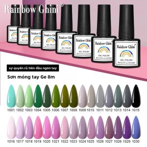 Bộ Sơn Móng Tay Rainbow Ghini 6 Màu/bộ 8ml Không Chứa HEMA TPO Thân Thiện Với Môi Trường Làm Cứng Bằng Tia UV Màu Gel Bán Vĩnh Cửu Màu Hồng Nude Ngọt Ngào