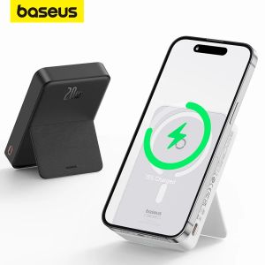Baseus 5000mAh sạc dự phòng không dây sạc nhanh macsafe Ốp tích hợp pin dự phòng điện thoại chân đế iPhone 15 14 13 12 11 Pro Max