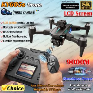 New KY605S MAX LCD Screen Drone 8k Profesional HD Camera Obstacle Avoidance Aerial Photography Optical Flow Foldable Quadcopter