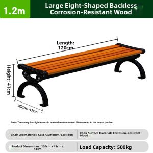 MOLORE | Outdoor Public Wooden Bench with Backrest