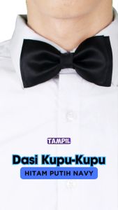 Dasi Kupu Kupu Pria Motif Susun - Hitam