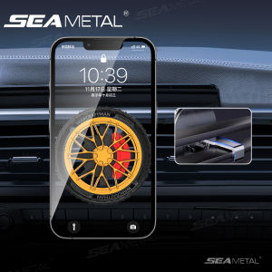 Seemetal Giá để điện thoại từ tính Air Vent đứng ổn định im lặng điều hướng xe Khung giá đỡ