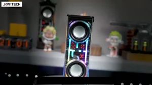 UNIG Shade V8 Speaker speaker bluetooth full bass Bluetooth 10W Double Subwoofer Music Speaker RGB LED Light Transparent Mecha Speaker Speaker Bluetooth Bass musik box bluetooth bass