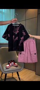 BeiYiMeng Clothes Suit Set For Boys Kids Summer Short-sleeved 2024 New Boy Suit T-shirt Simple and Casual Style Suitable For Daily Wear 4-16years old