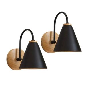 JOYINLED 1/2PCS Wall Sconce Lighting Fixture with Metal Shade Indoor Decor Wall Mount Lamp for Bedroom Hallway Living Room