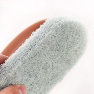 Household ceramic tile cleaning brush - Nordic kitchen model with handle and sponge scrubber - multi-functional plain-colored ba