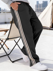Mens Straight-leg Pants 2025 Trendy Brand Strips American Loose Sports Trousers Sweatpants for Spring And Summer