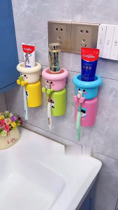 FH-C1337 Tempat Sikat Gigi Tempel Magnet Karakter Anak Lucu / Magnetic Toothbrush Holder Set Cangkir